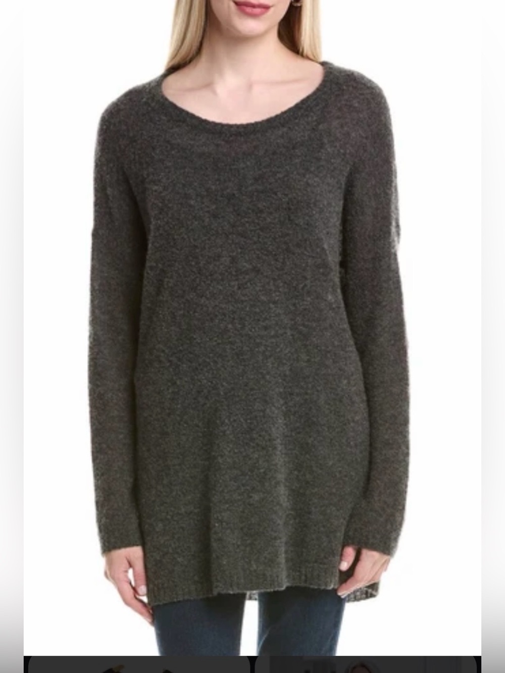 Theory 100% cashmere Charcoal Crewneck Sweater